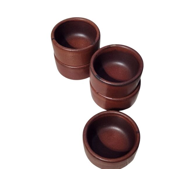 Heath Ceramics Small Set of 5 Ramekin Brown Beige Round Redwood Finger Bowls - Picture 2 of 8
